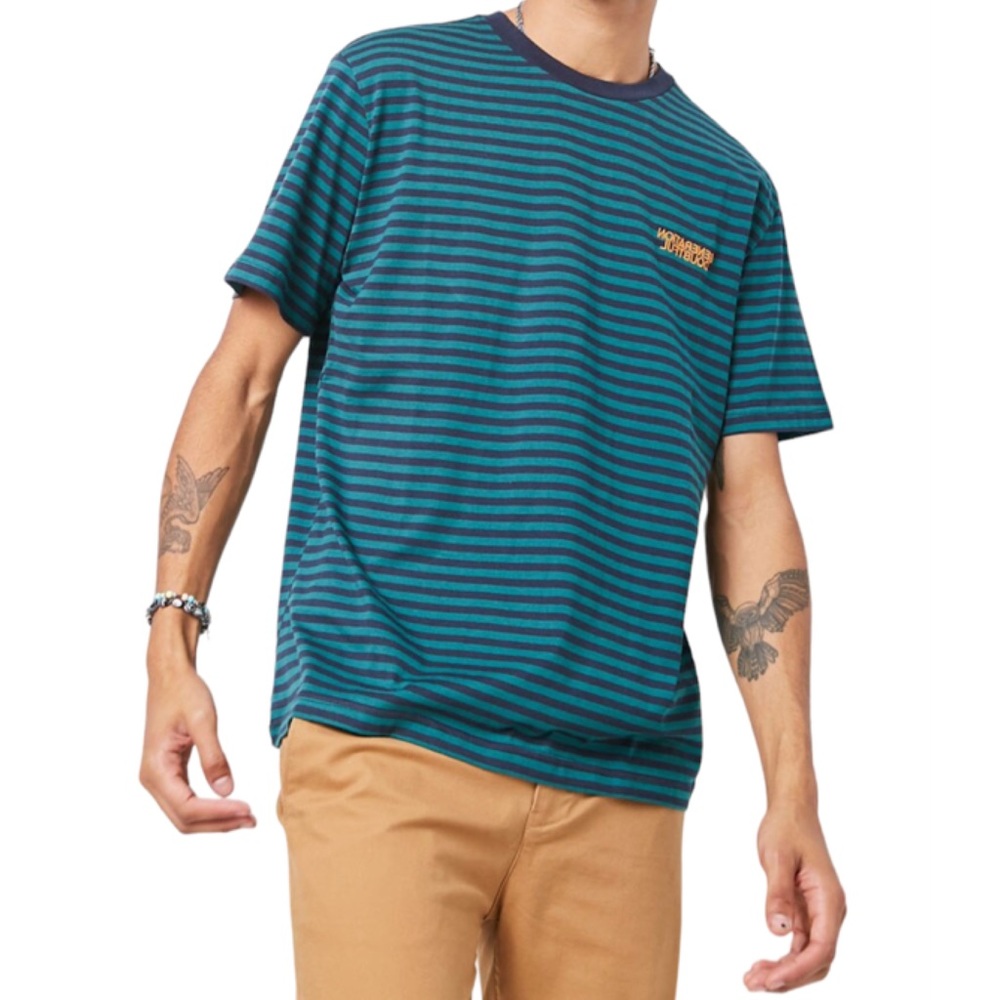 Forever 21 Embroidered Generation Doubtful Striped Tshirt